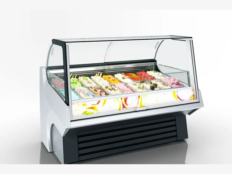 Vitrine à glaces à vitre bombée Lille